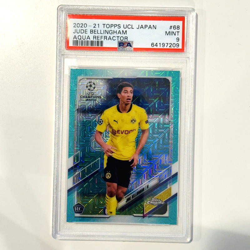 2020-21 Topps Chrome Japan #68 Jude Bellingham Rookie Aqua Refractor /199 PSA 9