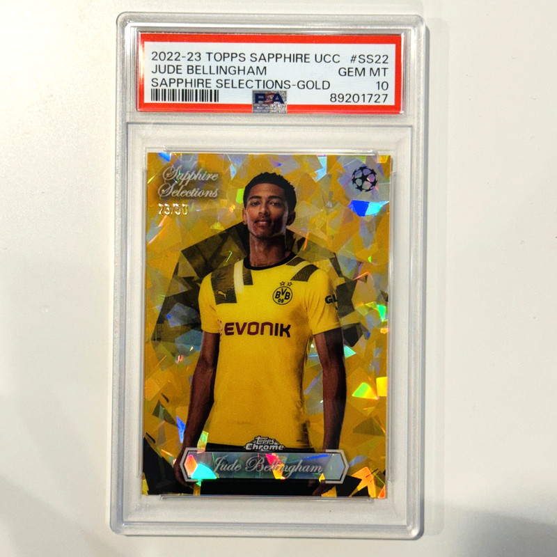2022-23 Topps Chrome JUDE BELLINGHAM Sapphire Selections Gold /50 PSA 10