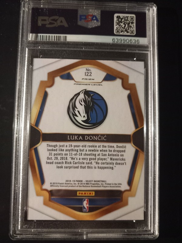 PANINI SELECT 2018 LUKA DONCIC ROOKIE SCOPE PRIZM PSA 9 NO RESERVE view 2