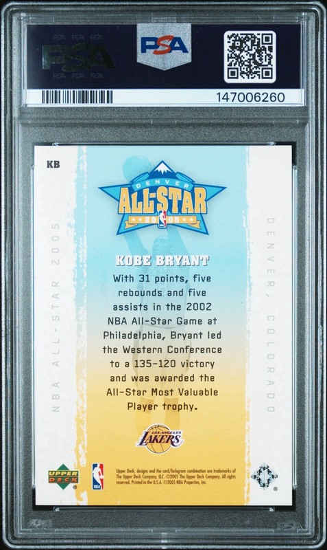 🔥2005 Upper Deck ALL-STAR GAME #KB KOBE BRYANT #’d /2005 PSA 8 - RARE POP 22 view 2