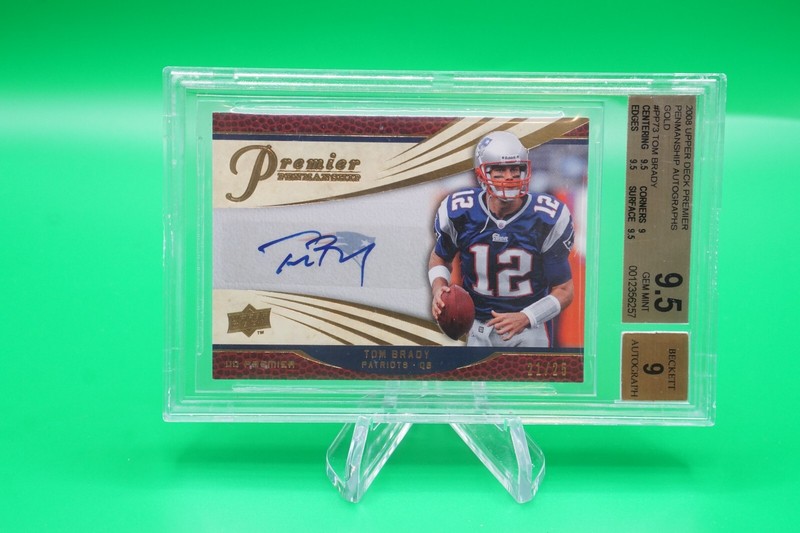 2008 Upper Deck Premier Penmanship Gold 21/25 Tom Brady Auto BGS 9.5/10 R6220J