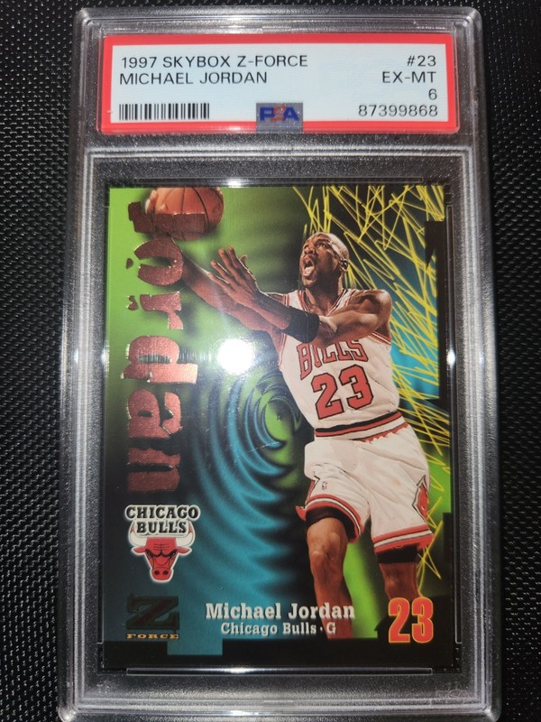 Michael Jordan 1997-98 Skybox Z-Force #23 PSA 6 90's FIRE 🔥🔥 view 2