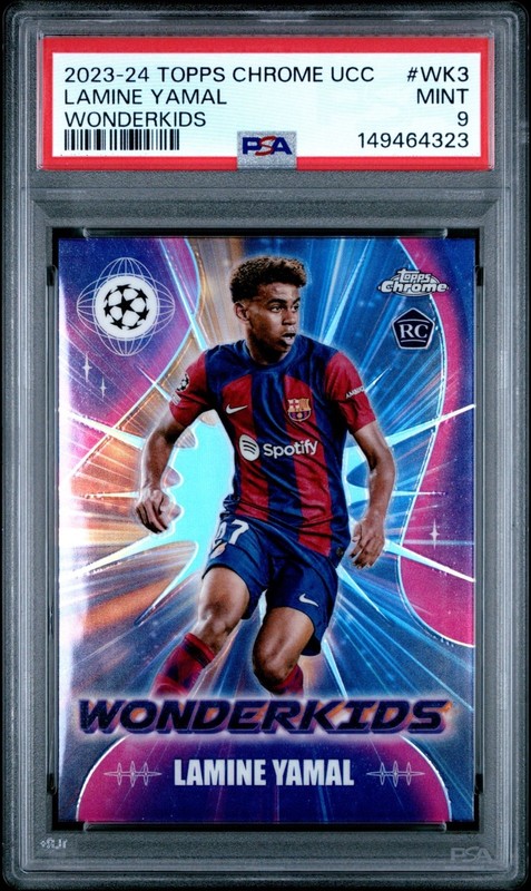 2023-24 Topps Chrome UCC Lamine Yamal Wonderkids Rookie RC #WK-3 PSA 9 Mint