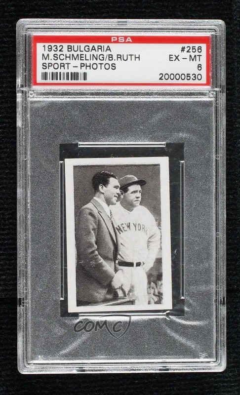 1932 Bulgaria Sport-Photos Tobacco Babe Ruth Max Schmeling #256 PSA 6 HOF