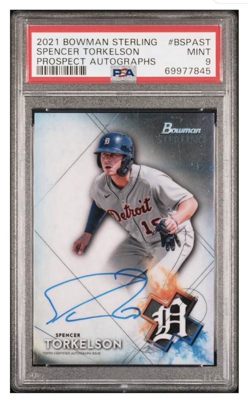 2021 Bowman Sterling - Prospect Auto-Spencer Torkelson #BSPA-ST (AU, RC) PSA 9!!