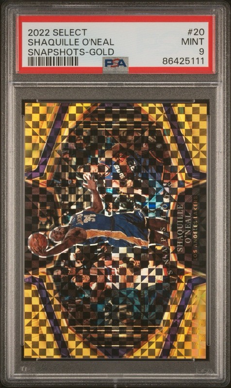 2022-23 Panini Select Snapshots Shaquille O'Neal  #20 Gold Prizm /10 PSA 9