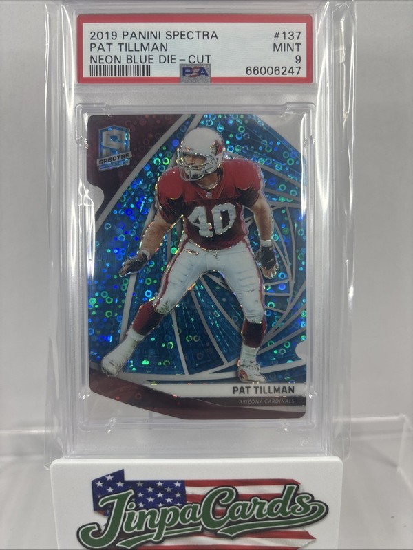 2019 Panini Spectra Pat Tillman #137 Neon Blue Prizm Die-Cut /50 PSA 9 🇺🇸