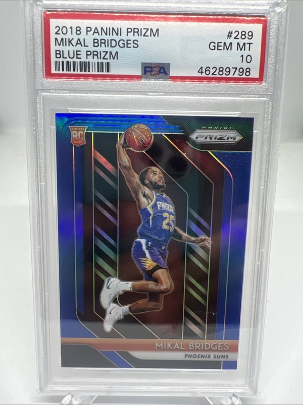 2018-19 Panini Prizm MIKAL BRIDGES BLUE Prizm /199 RC #289 PSA 10 KNICKS