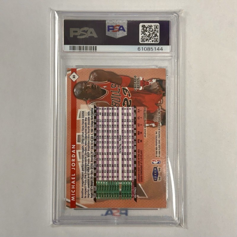 1998-99 Fleer Tradition Michael Jordan #23 PSA 10 GEM MINT view 2