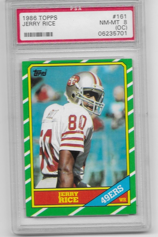 1986 Jerry Rice Topps #161 PSA 8 NM-MINT OC San Francisco 49ers Nice Centering