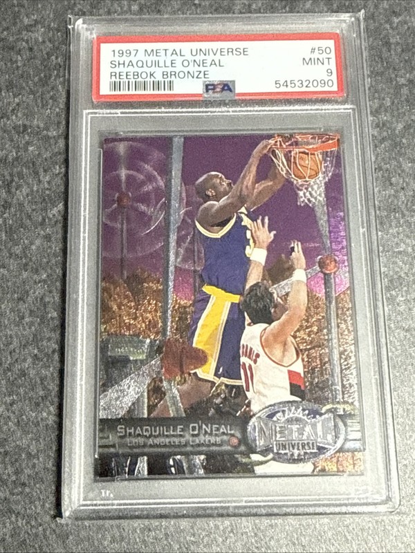 1997 METAL UNIVERSE REEBOK BRONZE #50 SHAQUILLE O'NEAL PSA 9