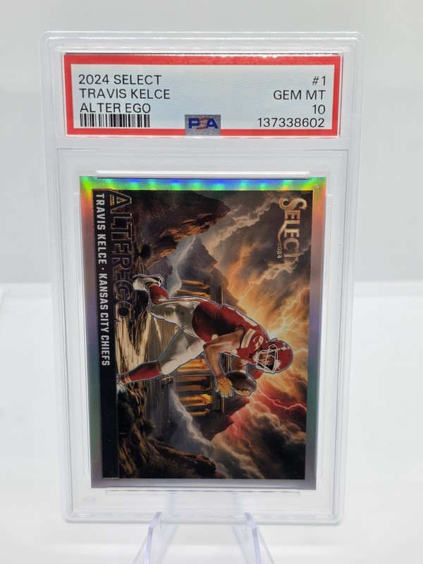 Travis Kelce 2024 Panini Select Alter Ego Silver Prizm Case Hit PSA 10 Low Pop!