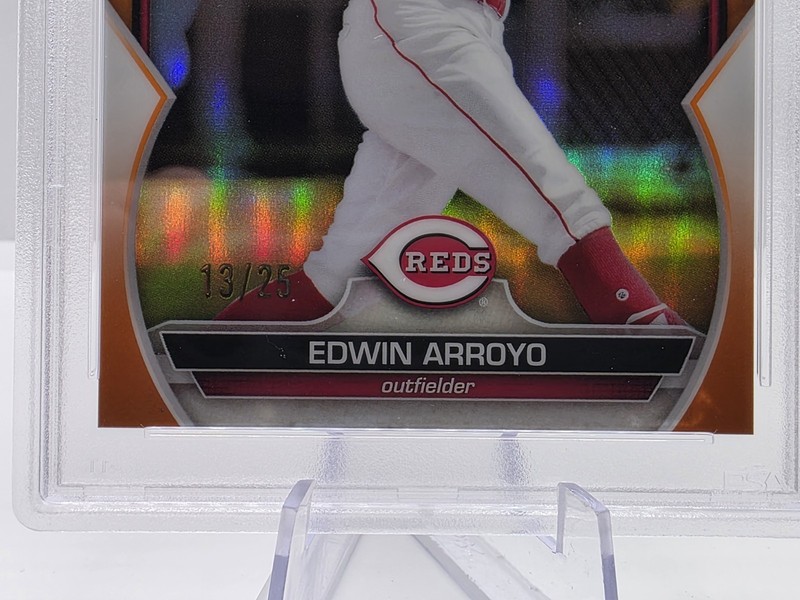 Edwin Arroyo 2023 Bowman Chrome Orange Refractor /25 PSA 10 MLB Debut! Low Pop! view 2