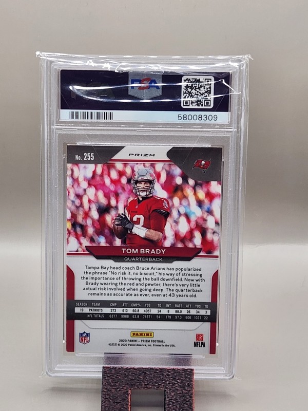 2020 Panini Prizm Tom Brady Disco Prizm #255 PSA 9 Mint view 2