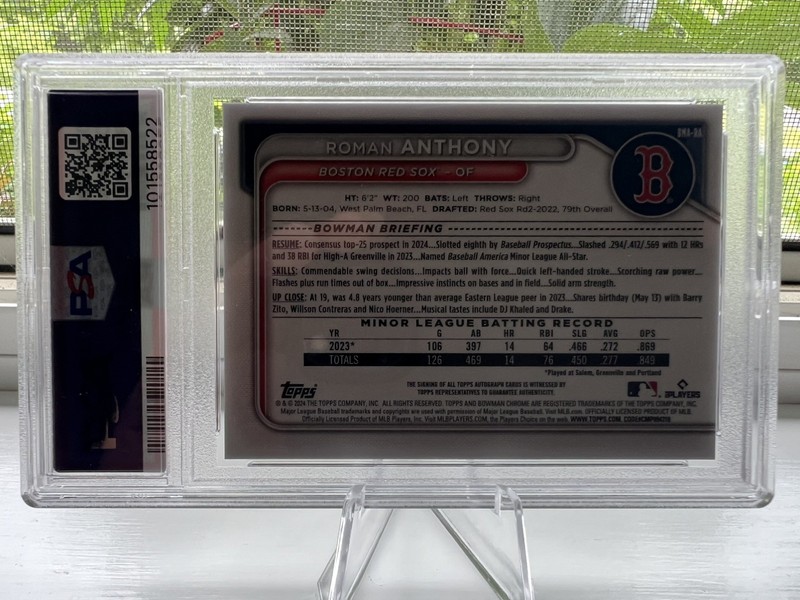 2024 Bowman Chrome Mega Box ROMAN ANTHONY Auto PSA 10 view 2