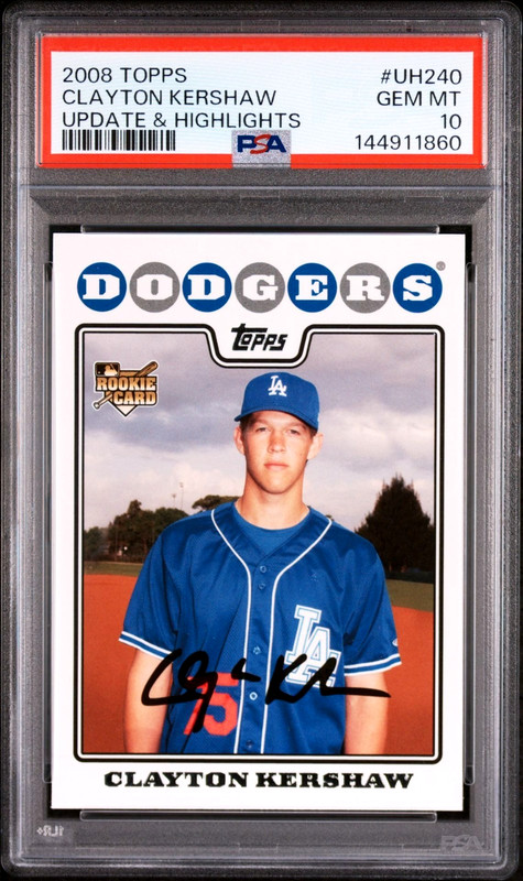2008 TOPPS UPDATE & HIGHLIGHTS #UH240 CLAYTON KERSHAW - RC - PSA 10 GEM-MINT