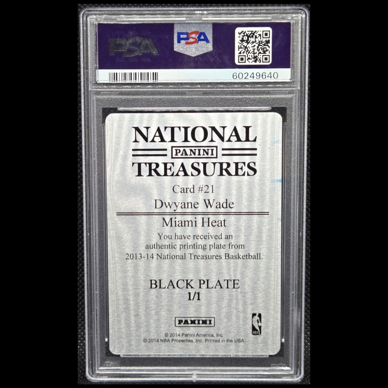 2013 Panini National Treasures: Printing Plate Dwyane Wade 1/1 PSA view 2