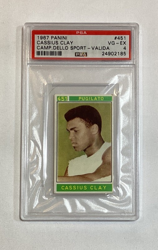CASSIUS CLAY ALI 1967 VALIDA BACK PANINI CAMPIONI DELLO SPORT CARD #451 PSA 4
