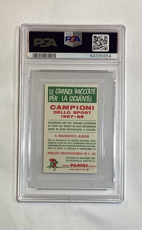 CASSIUS CLAY MUHAMMAD ALI 1967 PANINI CAMPIONI DELLO SPORT CARD #451 PSA 5 view 2