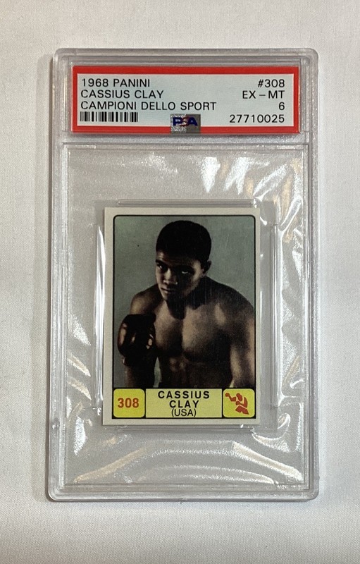 CASSIUS CLAY MUHAMMAD ALI 1968 PANINI CAMPIONI DELLO SPORT CARD #308 PSA 6