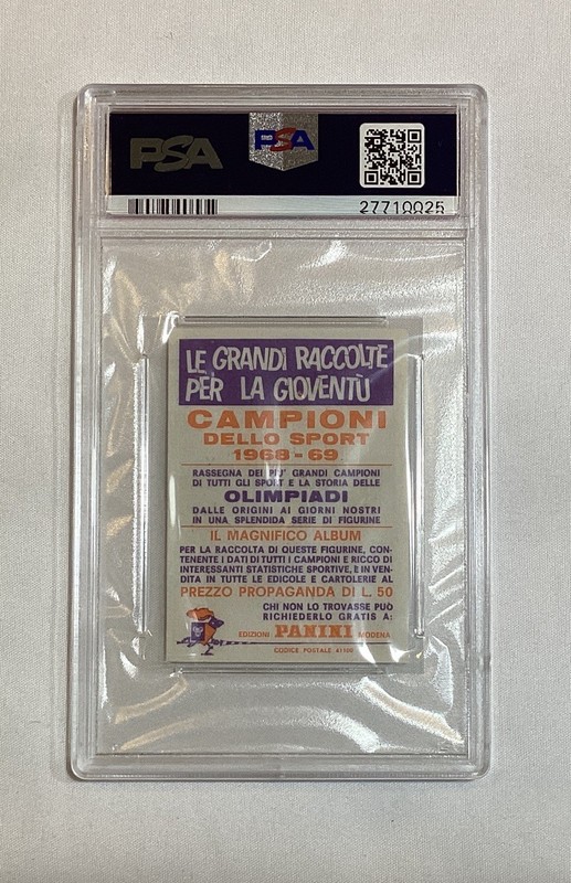 CASSIUS CLAY MUHAMMAD ALI 1968 PANINI CAMPIONI DELLO SPORT CARD #308 PSA 6 view 2