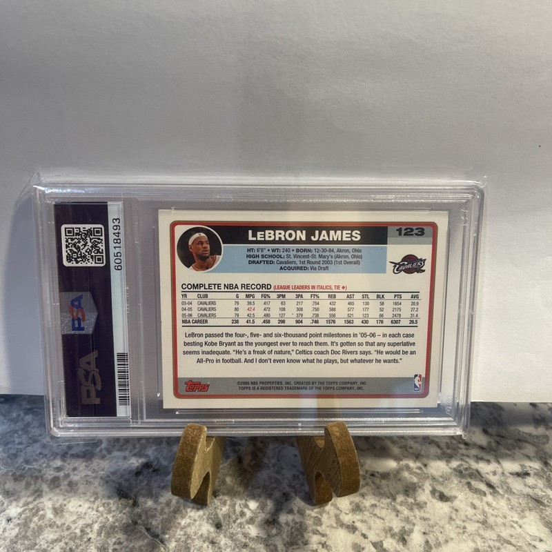 2006 Topps LeBron James #123 PSA 7 Cleveland Cavaliers view 2