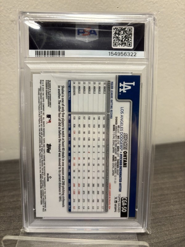 2025 Topps Gilded Shohei Ohtani Gold Refractor Auto /15 CGA-SO PSA 10 POP 1 view 2