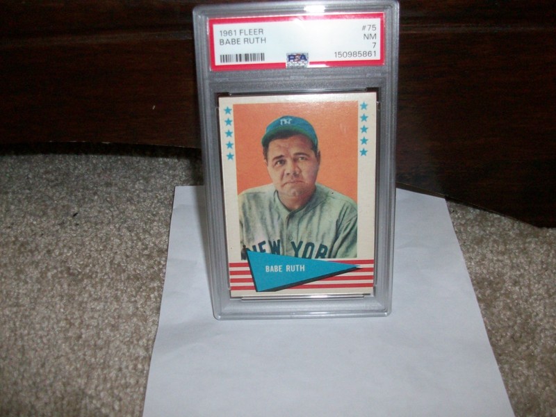 1961 FLEER #75 BABE RUTH PSA NM 7
