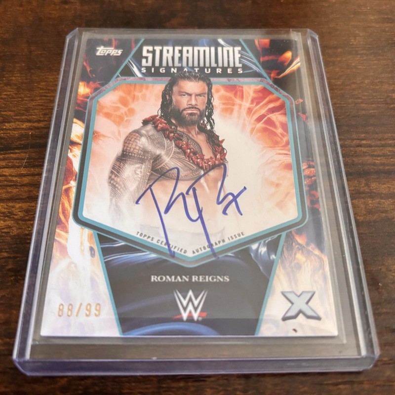 2025 Topps WWE Exalted Roman Reigns Streamline Signatures On-Card Auto 88/99!