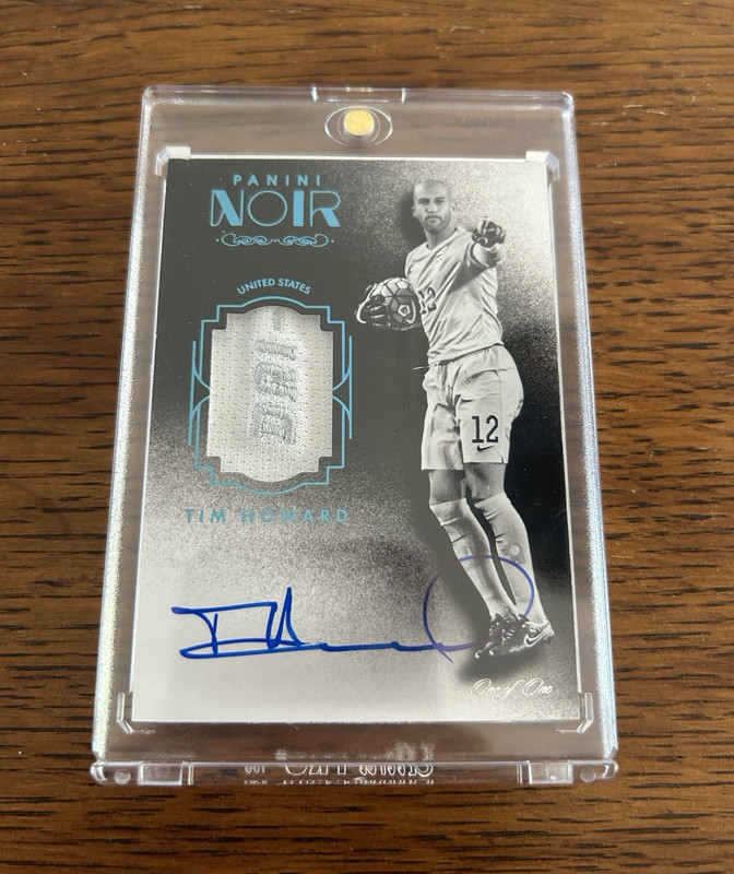 Panini 16-17 Noir Soccer Tim Howard 1/1 USA World Cup Auto Patch Laundry Tag