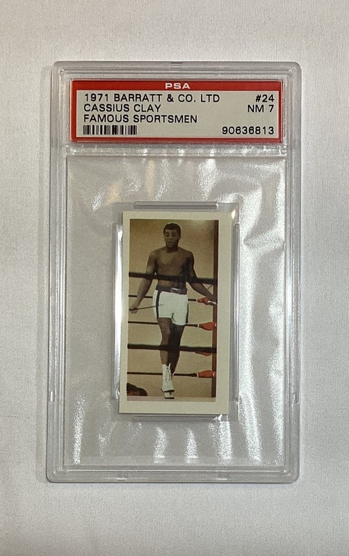 MUHAMMAD ALI CASSIUS CLAY 1971 BARRATT & CO LTD FAMOUS SPORTSMEN CARD #24 PSA 7