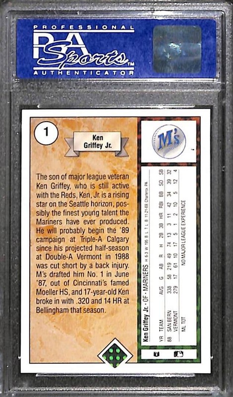 1989 Upper Deck #1 Ken Griffey Jr PSA 9 Mint 02139120  view 2
