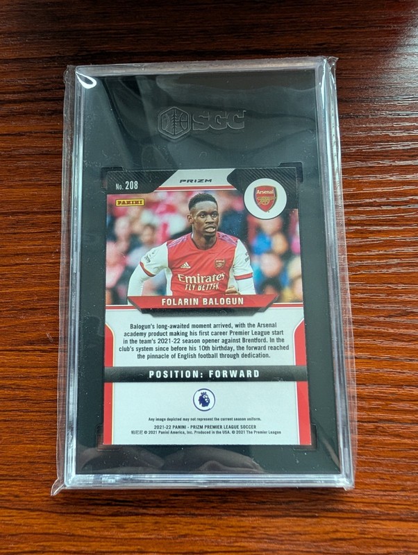 USMNT FOLARIN BALOGUN - 2021 PANINI PRIZM RED WHITE BLUE #208 RC - USA - SGC 10 view 2