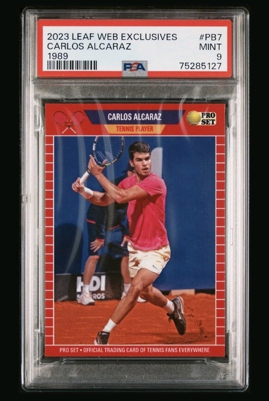 2023 Leaf Pro Set 1989 Carlos Alcaraz #PB7 PSA 9 Mint Rookie Card RC