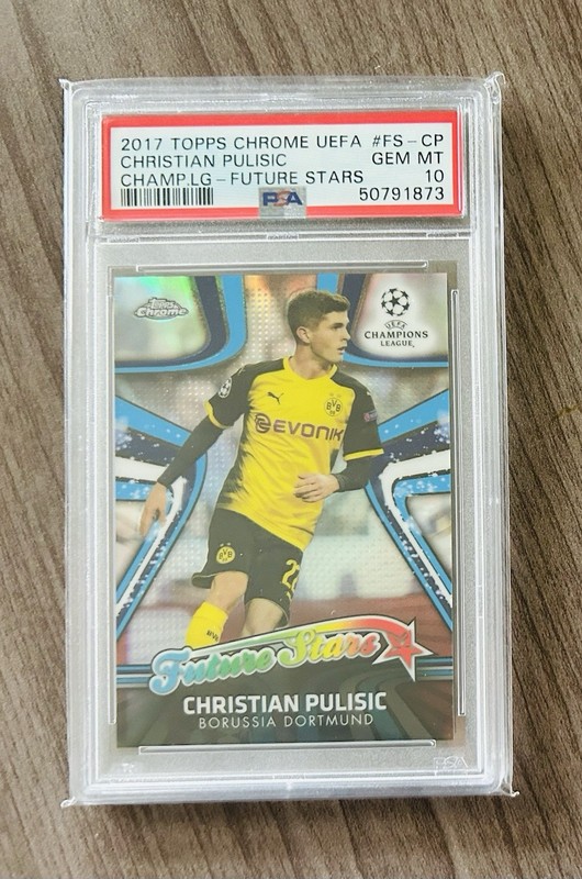 2017-18 Topps Chrome UEFA Christian Pulisic Future Stars Card PSA 10
