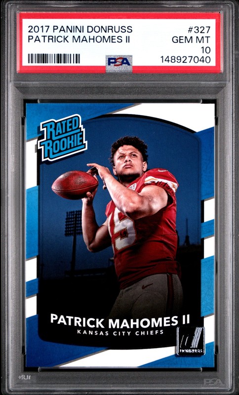 2017 Panini Donruss Patrick Mahomes Rookie #327 PSA 10 BB2