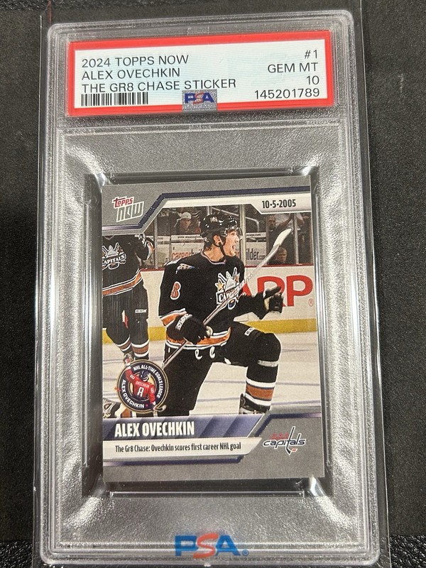 2025 Topps Now The Gr8 Chase Alex Ovechkin PSA 10 Washington Capitals First Goal