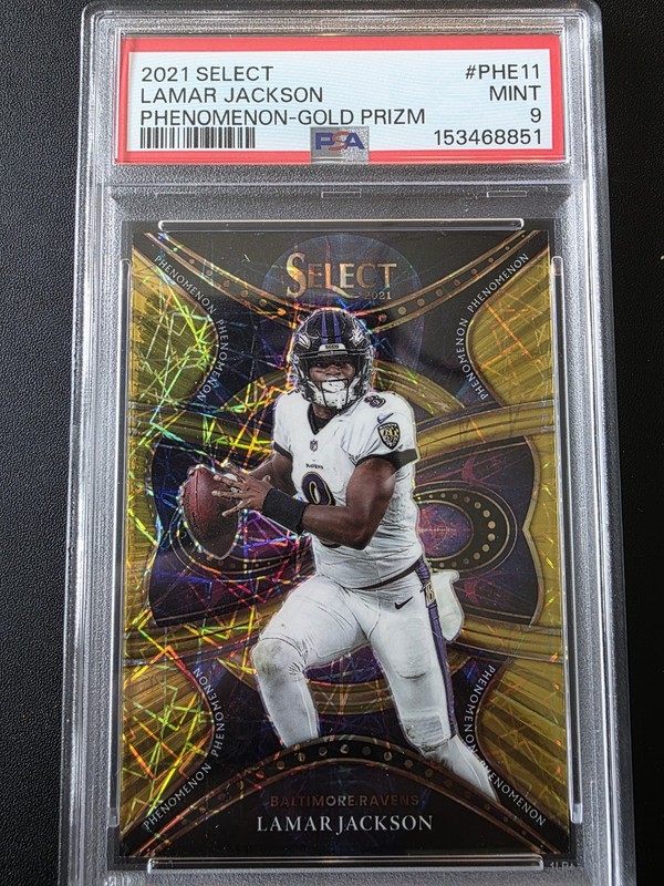 2021 Lamar Jackson Select Gold Phenomenon /10 PSA 9 🔥🔥🔥🔥🔥