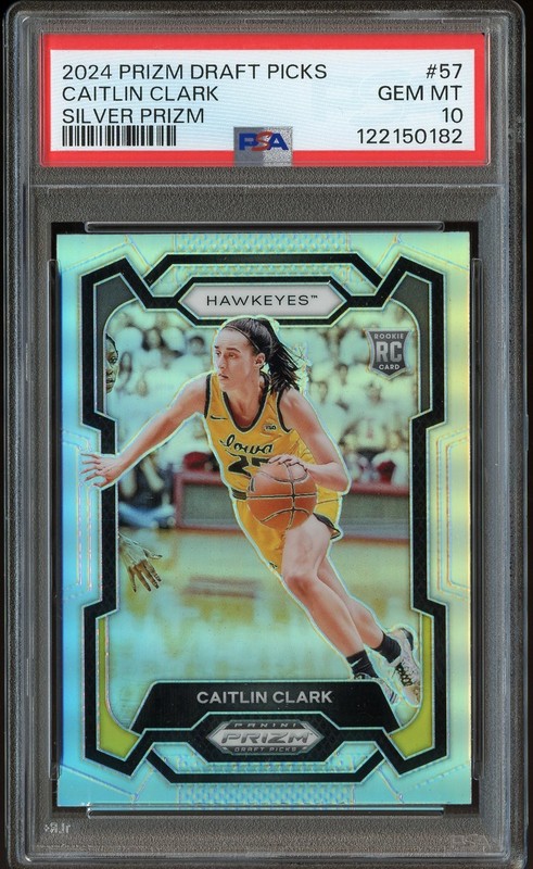 2024-25 Panini Prizm Draft Picks CAITLIN CLARK #57 Silver Rookie Card RC PSA 10