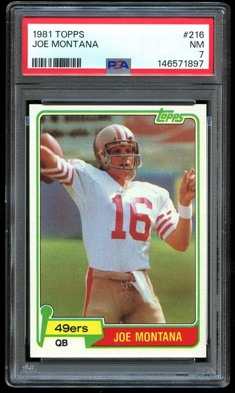 1981 Topps #216 Joe Montana PSA 7 Rookie