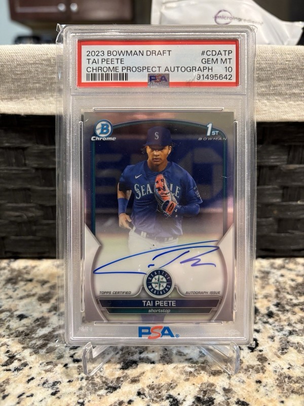 2023 Bowman 1st Chrome Tai Peete Auto PSA 10 #CDATP Bold Auto