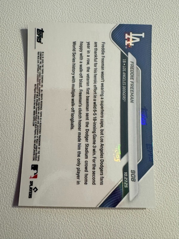 2025 Topps Now - Freddie Freeman #908 view 2