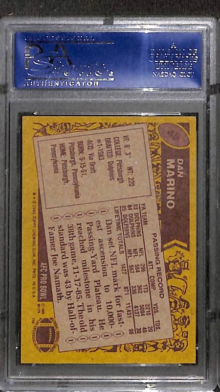 1986 Topps #45 Dan Marino PSA 8 NM-MT 14687270  view 2