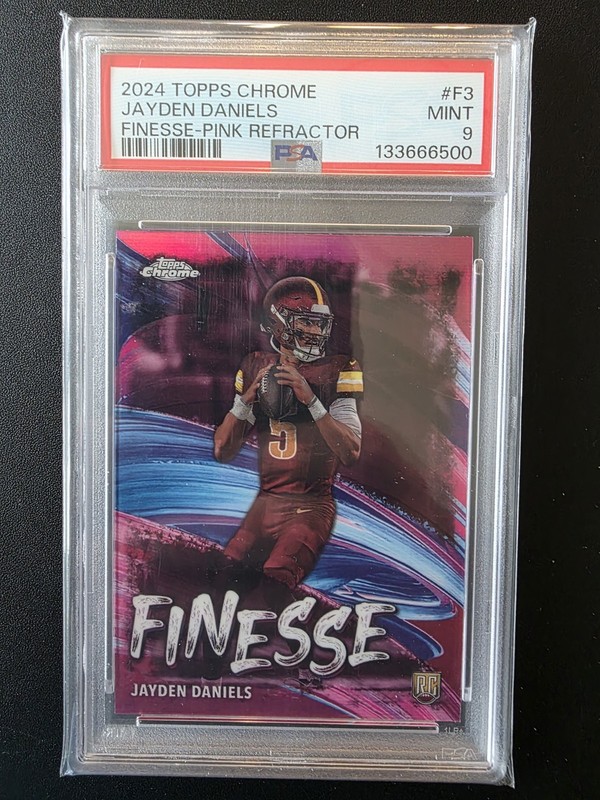 2024 Jayden Daniels Topps Finesse Pink Refractor PSA 9 🔥🔥🔥🔥🔥