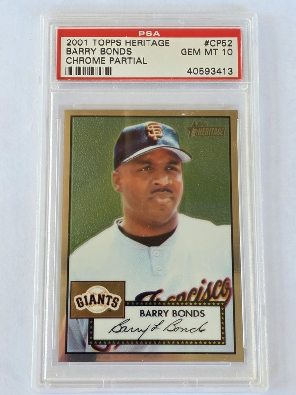 2001 Topps Heritage Chrome Barry Bonds #CP52 PSA 10 GEM MT Serial 341/552 Giants