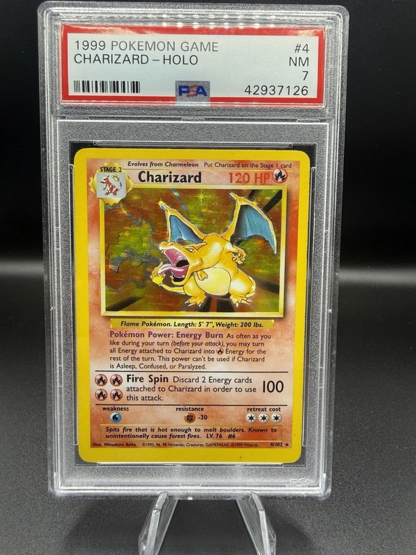 Wizards of the Coast 1999 Pokemon Base Set Charizard Holo Unlimited PSA 7