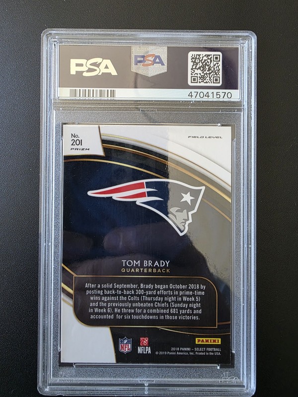 2018 Tom Brady Select Silver PSA 9 GOAT 🔥🔥🔥🔥🔥 view 2
