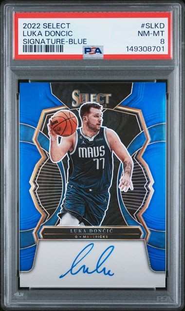 2022 PANINI SELECT LUKA DONCIC SIGNATURE BLUE AUTO /49 PSA 8 8701