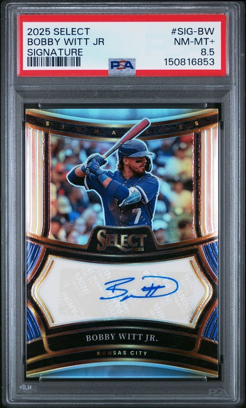 2025 PANINI SELECT SIGNATURES SIG-BW BOBBY WITT JR. PSA 8.5 6853
