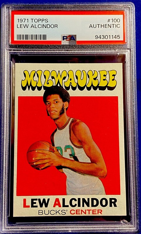 NICE 1971 TOPPS #100 LEW ALCINDOR PSA AUTHENTIC *W/SHARP CORNERS & GREAT COLOR*